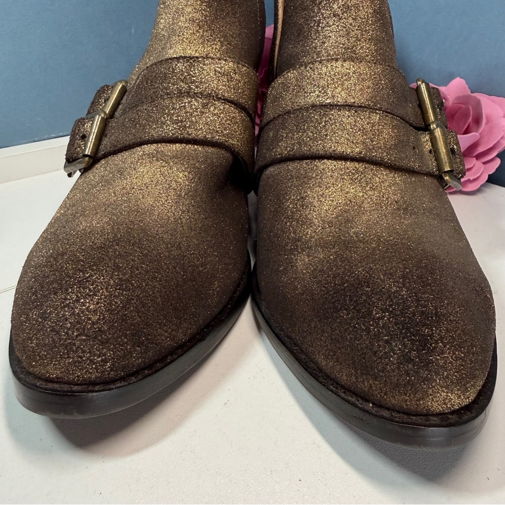 Sbicca Metallic Gold Booties with Buckle Detail - Picture 10 of 11